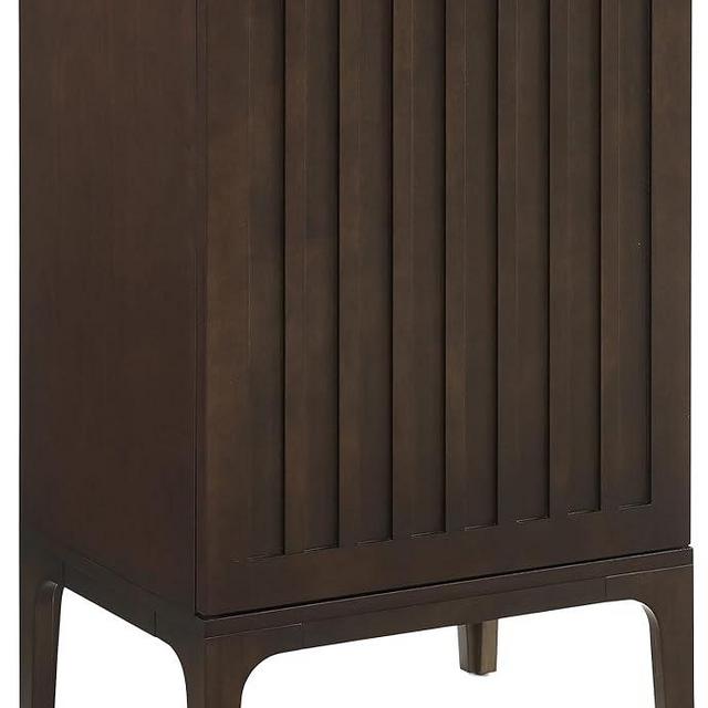 Crosley Furniture Asher Record Player Stand with Storage for Vinyl Records, Dark Brown