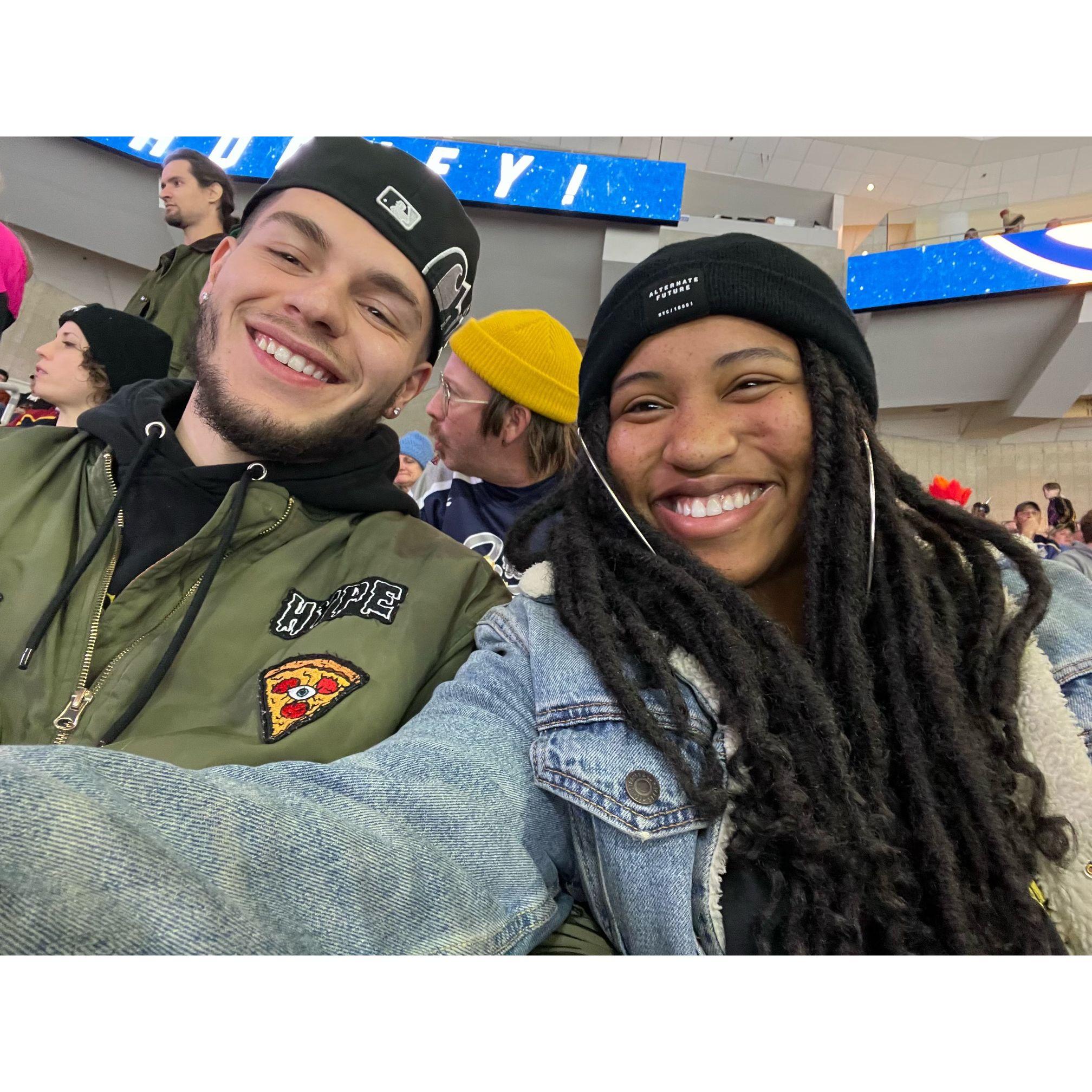 What better way to celebrate our 1.5-year anniversary than to drive to Atlanta and attend a Hockey game for the FIRST TIME!