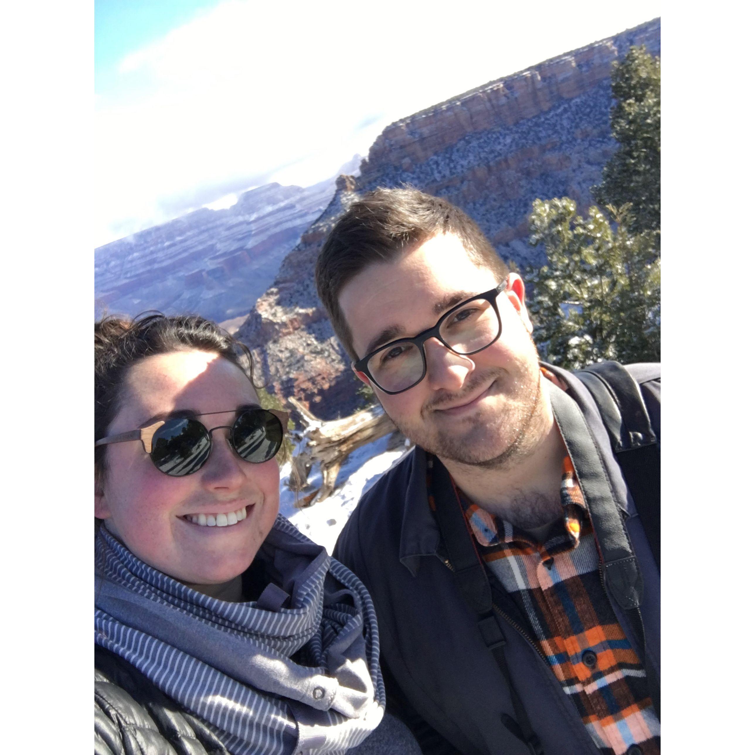 December 2018- Jackie and Bryan took another weeknd trip- first to camp in Sedona, and then drove up to the Grand canyon. They didn't expect for it to snow and had to pack up a snowy tent at 4am!