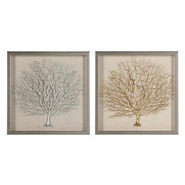 Sea Fan Shadowbox Set (1 Silver, 1 Gold)