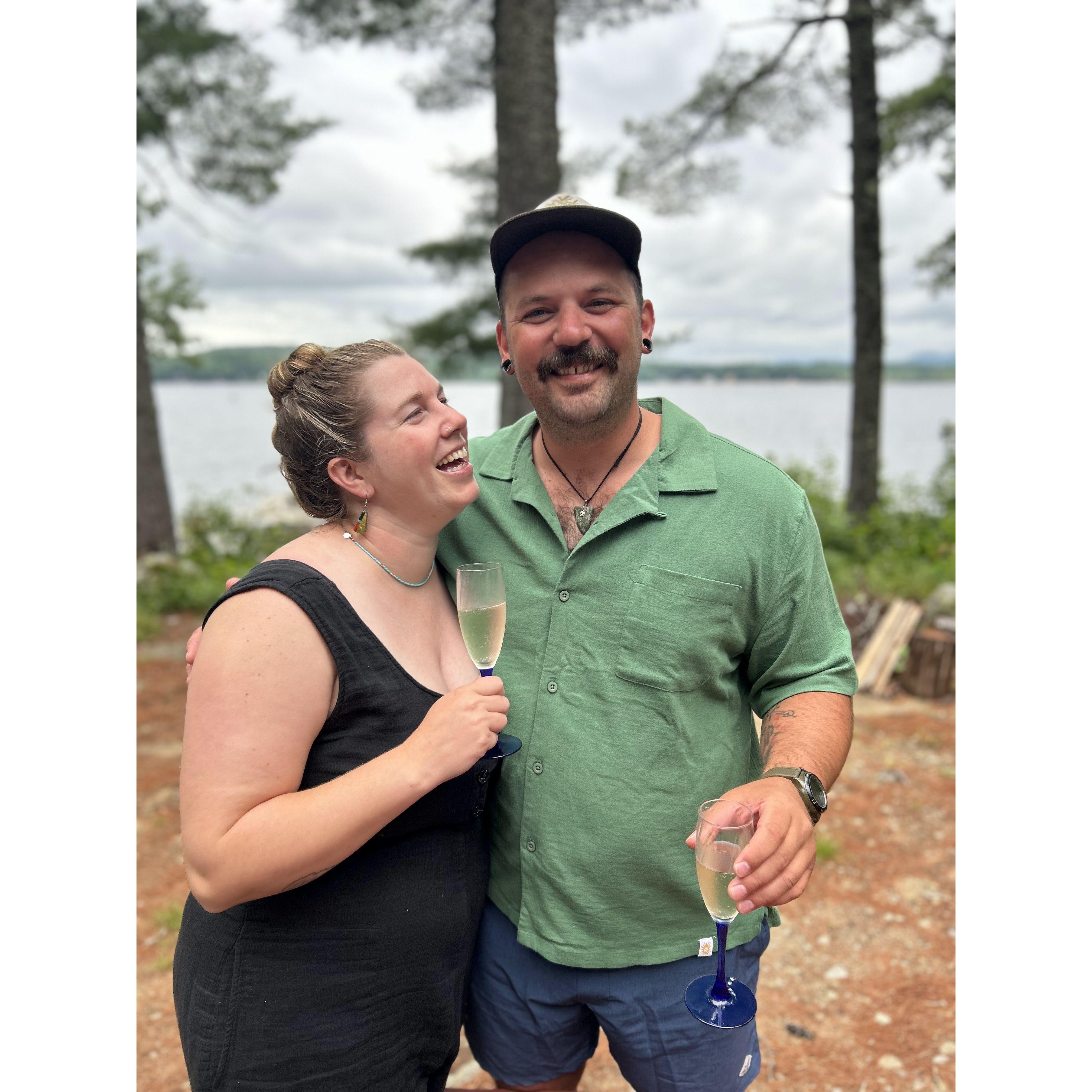 Celebrating our Engagement just hours after it happened!