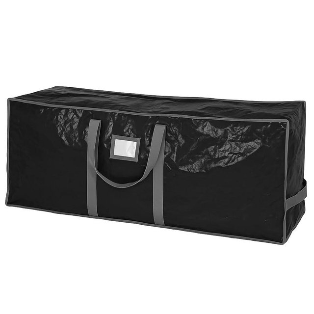 Christmas Tree Storage Bag - Stores 7.5 Foot Artificial Xmas Holiday Tree, Durable Waterproof Material, Zippered Bag, Carry Handles. Protects Against Dust, Insects and Moisture (Black)