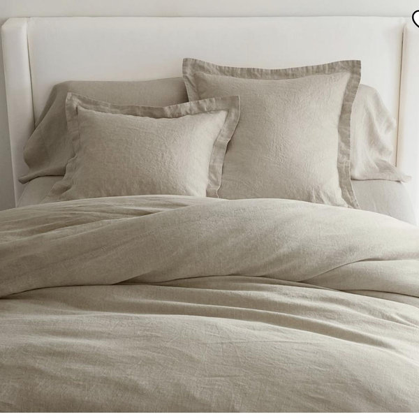 Belgian Flax Linen Duvet Cover Size: king Color: Dark flax