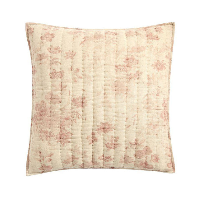 Floral Cloud Reversible Quilted Sham, Rosewood Multi, Euro