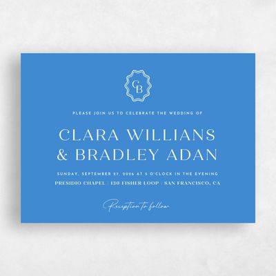 Blue Wedding Invitation - Petra Landscape