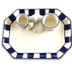 Blue and White Seashells Chip & Dip