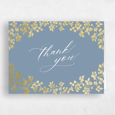 Storm Blue Wedding Thank You - Edera Landscape Foil