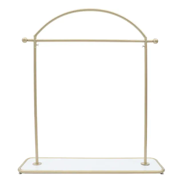 YIYIBYUS Gold Clothing Rack, Modern Garment Rack with Shelf, Heavy Duty Clothes Rack for Bed Room, Retail Store, Boutique