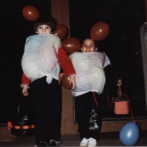 Dressed as jelly beans for Halloween