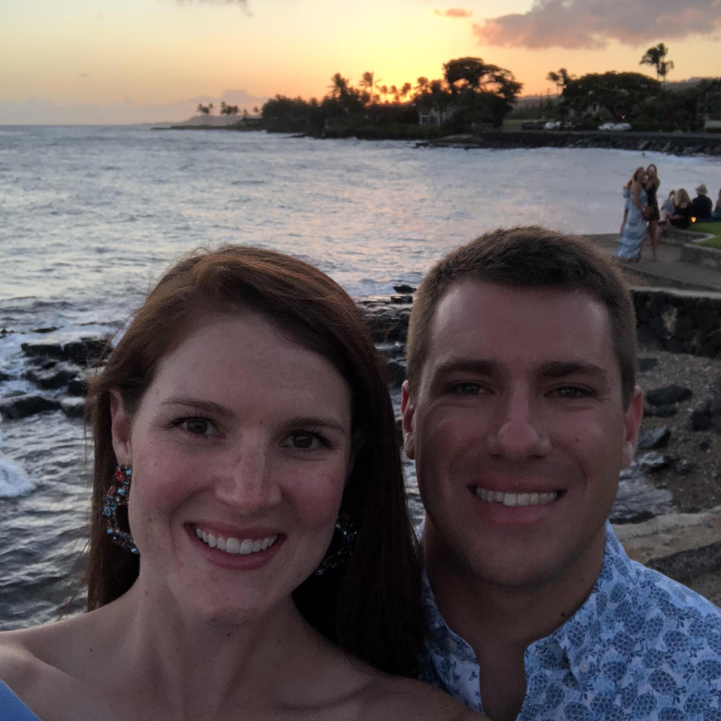 Enjoying a sunset in Kauai