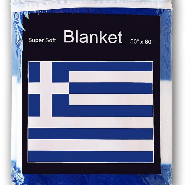 Ant Enterprises Greek Flag Fleece Blanket 5 ft x 4.2 ft. Flag of Greece Travel Throw Cover