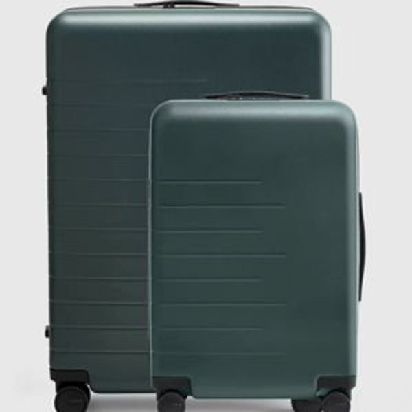 Expandable Carry-On & Large Check-In Suitcase Set - Dark Green