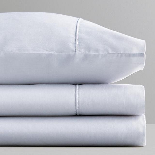 Vintage-Washed Italian Sateen Crib Fitted Sheet- French Blue