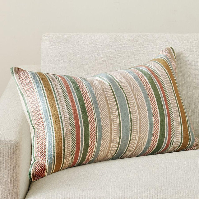 Kravet Reed Stripe Lumbar Pillow Cover, 16" x 26", Multi