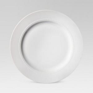 Round Beaded Rim Dinner Plate - White - Threshold™