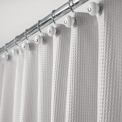 mDesign Waffle Weave Fabric Shower Curtain
