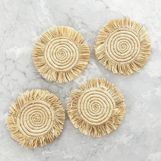 Fringed Natural Coasters