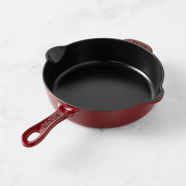 Staub Enameled Cast Iron Traditional Deep Skillet, 8.5", Cranberry