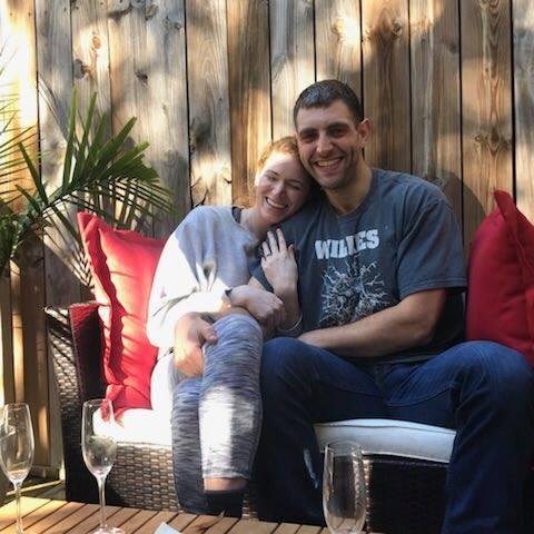 The day of our engagement! After a hike in Raleigh, NC, November 2018.