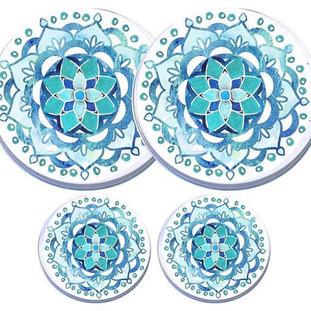 Electric Stove Burner Covers (B - Blue Mandala)