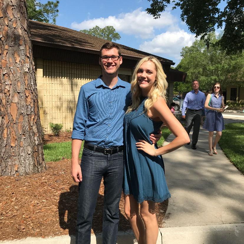 our ACTUAL first picture together- peep Sky and her dad in the background!