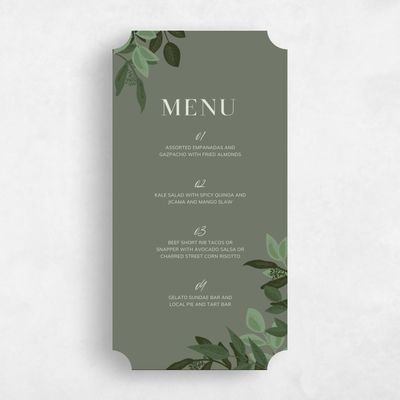 Green Ticket Wedding Menu - Summerlin