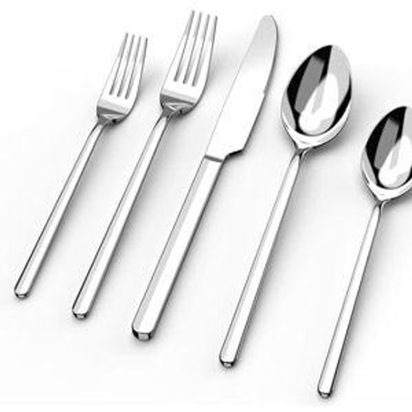 KINGSTONE 36-Piece Silverware Set with Steak Knives, Flatware Set for 6, Stainless Steel Tableware Cutlery Set for Home Restaurant, Mirror Finish,Modern Design