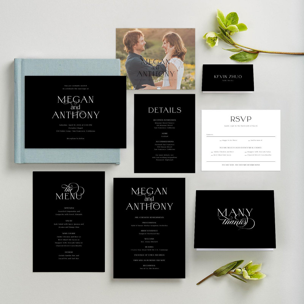 Hodgson Landscape | Black | Zola Wedding Invitations