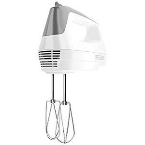 Vremi Electric Hand Mixer 3 Speed with Built-in Storage Case - 150 Watt Power Egg Beater Handheld Kitchen Mixer Stainless Steel Beaters Blades - Electronic Compact Mini Small Lightweight - Black White