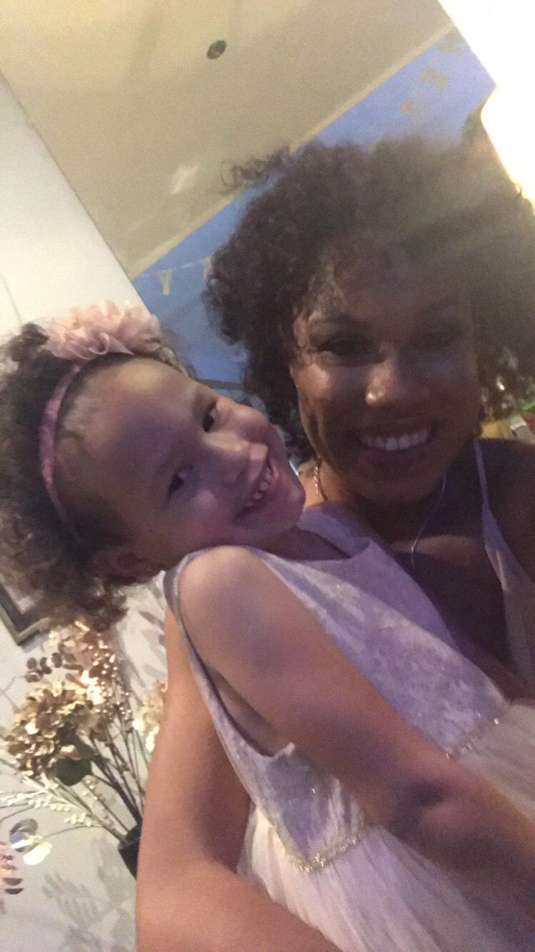 Laila and mommy at the engagement party