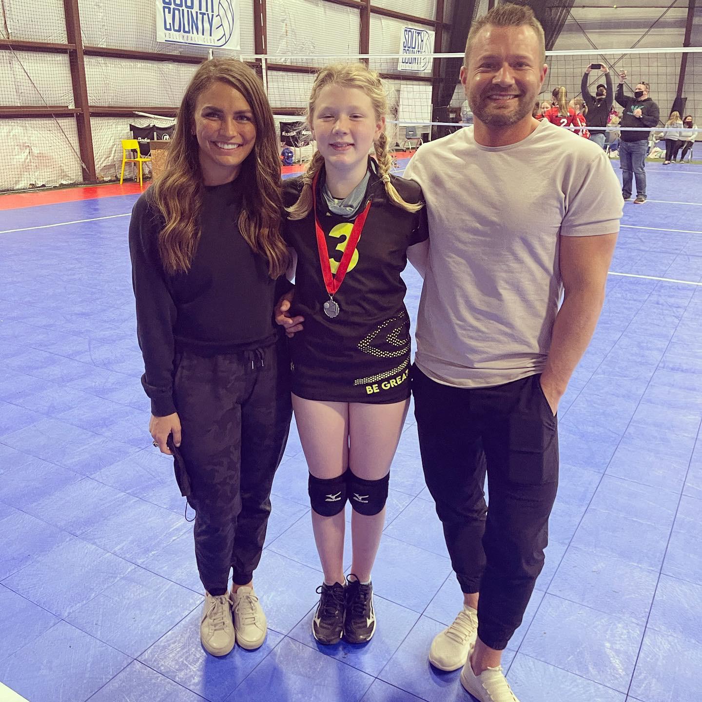 With Emily after her volleyball tournament