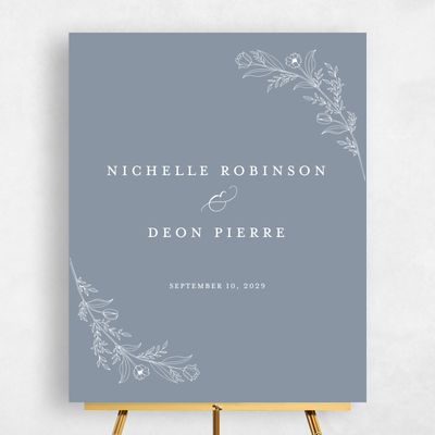 Dusty Blue Wedding Sign - Seraphine Portrait
