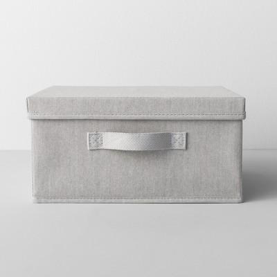 Short Fabric Bin With Lid 13&#34; Wx13&#34; Dx6&#34; H Light Gray - Made By Design&#8482;