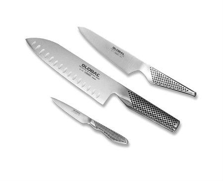 Global G-48338, 3-PC Set (G-48, GS-3 and GS-38) with Free 4 Inch Paring Knife (GS-7)