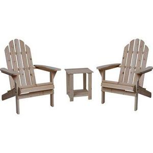 Fir Wood Adirondack Chairs with Table - 3-Pc. Combo
