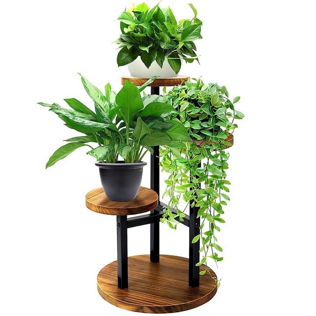 TDZWIN Plant Stand Indoor, 3 Tier Plant Stand Indoor Plant Stand Corner Plant Stand Tiered Plant Stands For Indoor Plants Multiple, Indoor Wood Tiered Plant Stands Tall Plant Stand For Living Room Balcony Garden Patio
