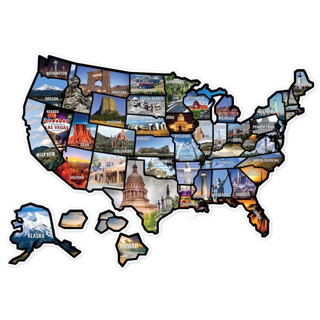 EverStrong RV State Sticker USA Travel Map for Motorhome - Travel Trailer Accessories - Camper Decals for Outdoor Indoor - RV Decals, RV Sticker Map (21in x 15in)