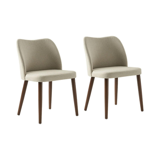 Elisa Mid-century Modern Upholstered Dining Chair Set of 2| ART OF LIVING DESIGNS-BEIGE