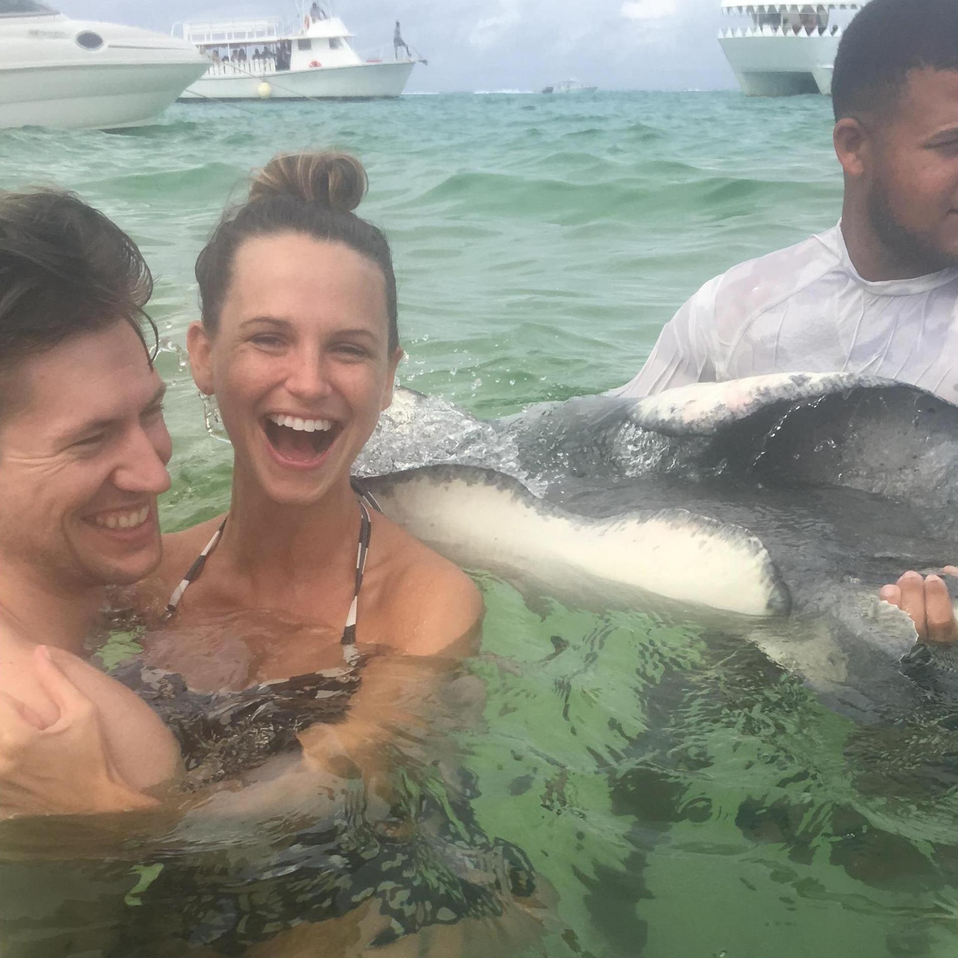 Swimming with stingrays! StingRay City, Grand Cayman, Cayman Islands 2017