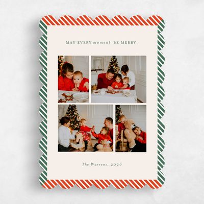 Green Scalloped Holiday Card - Kingston