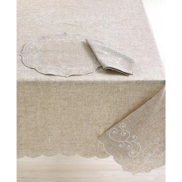 Lenox French Perle Embroidered 60" x 120" Tablecloth