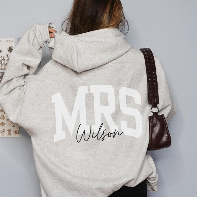 Custom Mrs Sweatshirt, Mrs Last Name Hoodie, Personalized Bride Gift, Future Wifey, Honeymoon Sweatshirt, Best Friend Wedding Egagement Gift