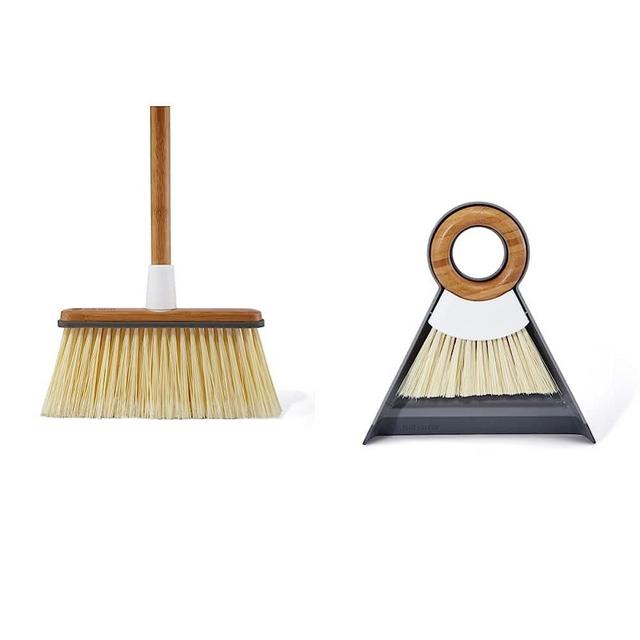 Full Circle Sweep Home Cleaning, Broom, White & and Brush Set, White Tiny Team Mini Dustpan