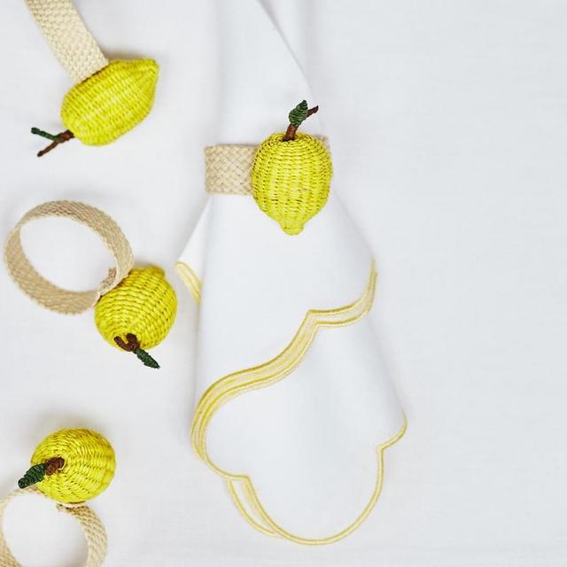 LEMON NAPKIN RINGS - SET OF 4