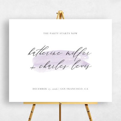Lilac, Purple Wedding Sign - Violin Landscape