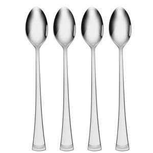 Lenox Silverware Set, Portola Iced Teaspoons, Set Of 4, Service For 4, 18/10 Stainless Steel, Dishwasher Safe, Flatware Utensils, Spoons Silverware, Home, Kitchen And Dining, Spoon (Silver, 4 Piece)