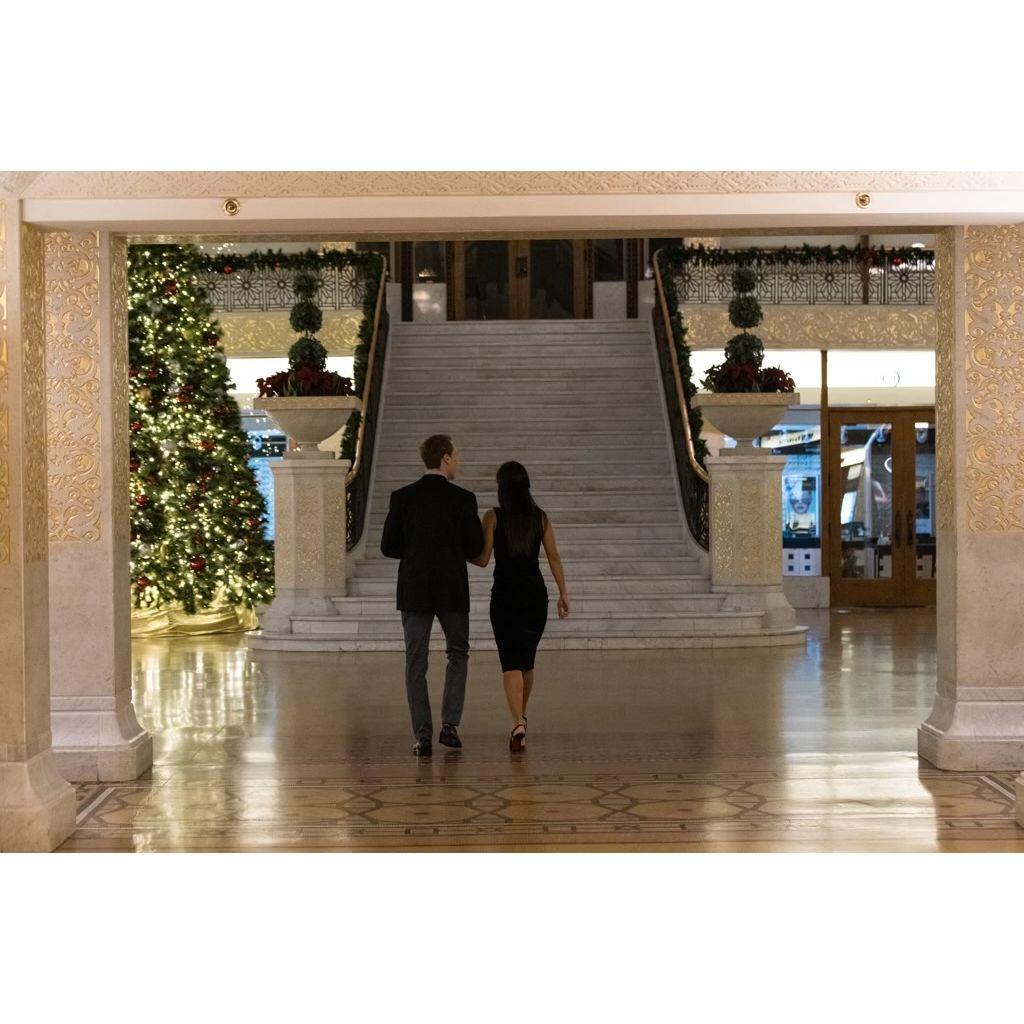 Walking up to the surprise engagement spot