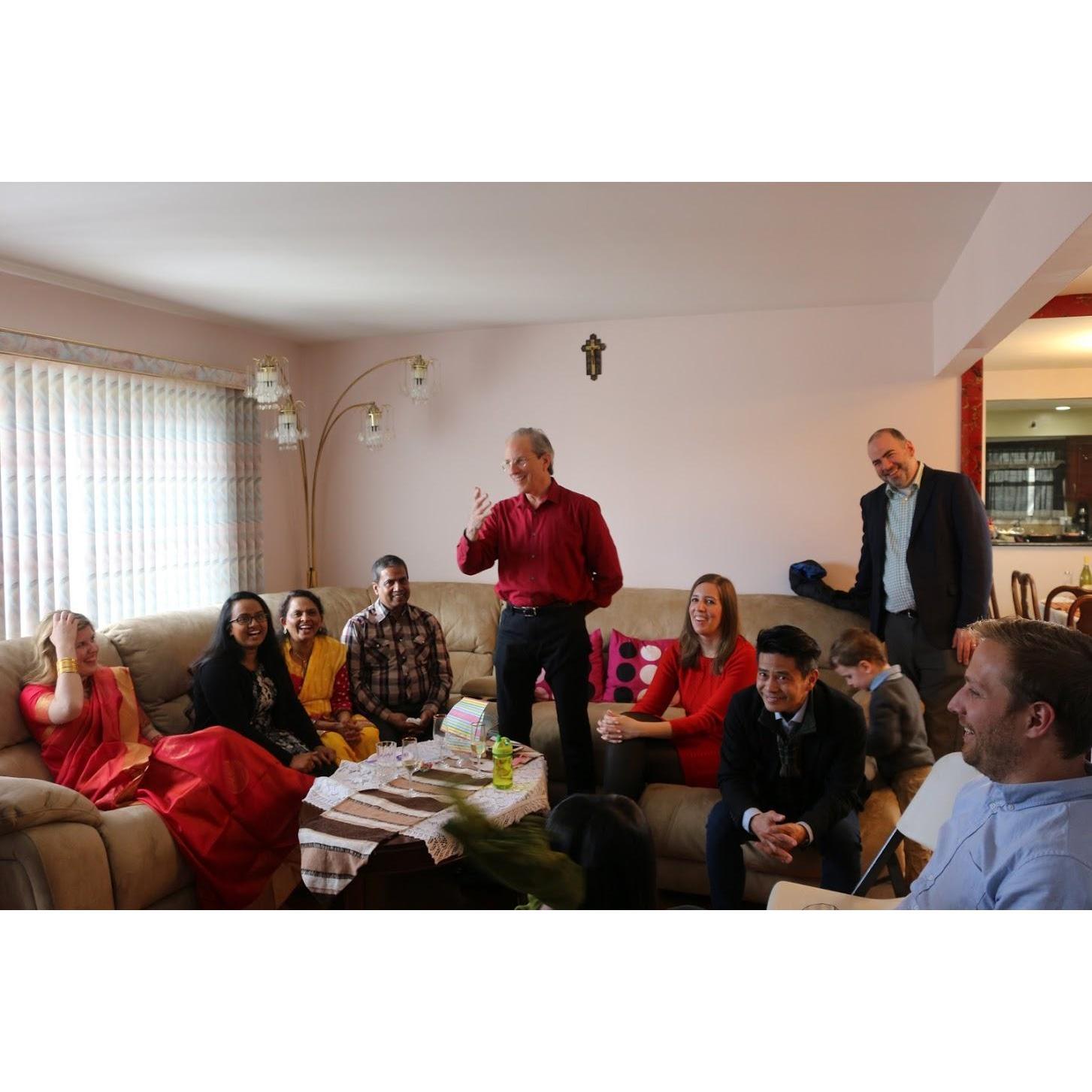 Dad giving a speech at our engagement party.