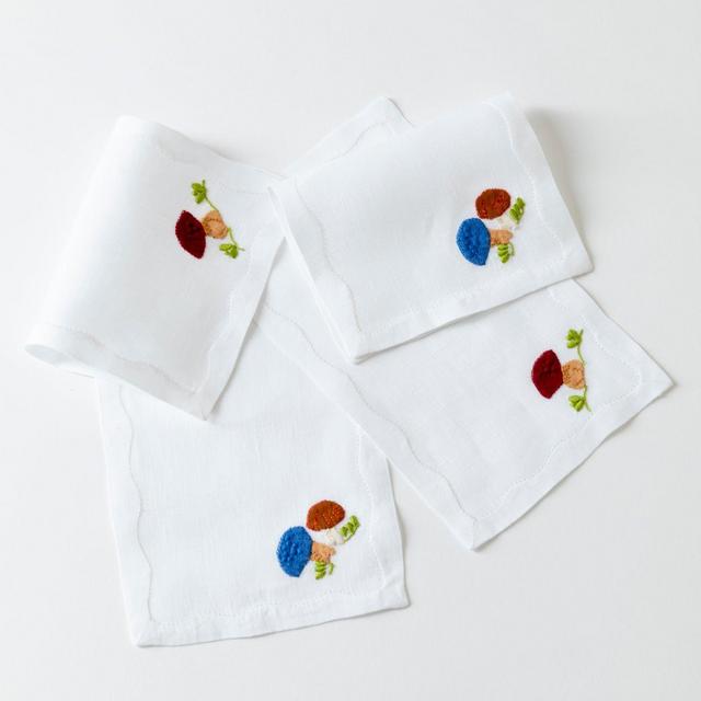 SET OF 8 SHROOM COCKTAIL NAPKINS
