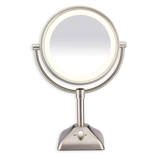 Conair® Variable Lighted 1X/10X Mirror in Satin Nickel